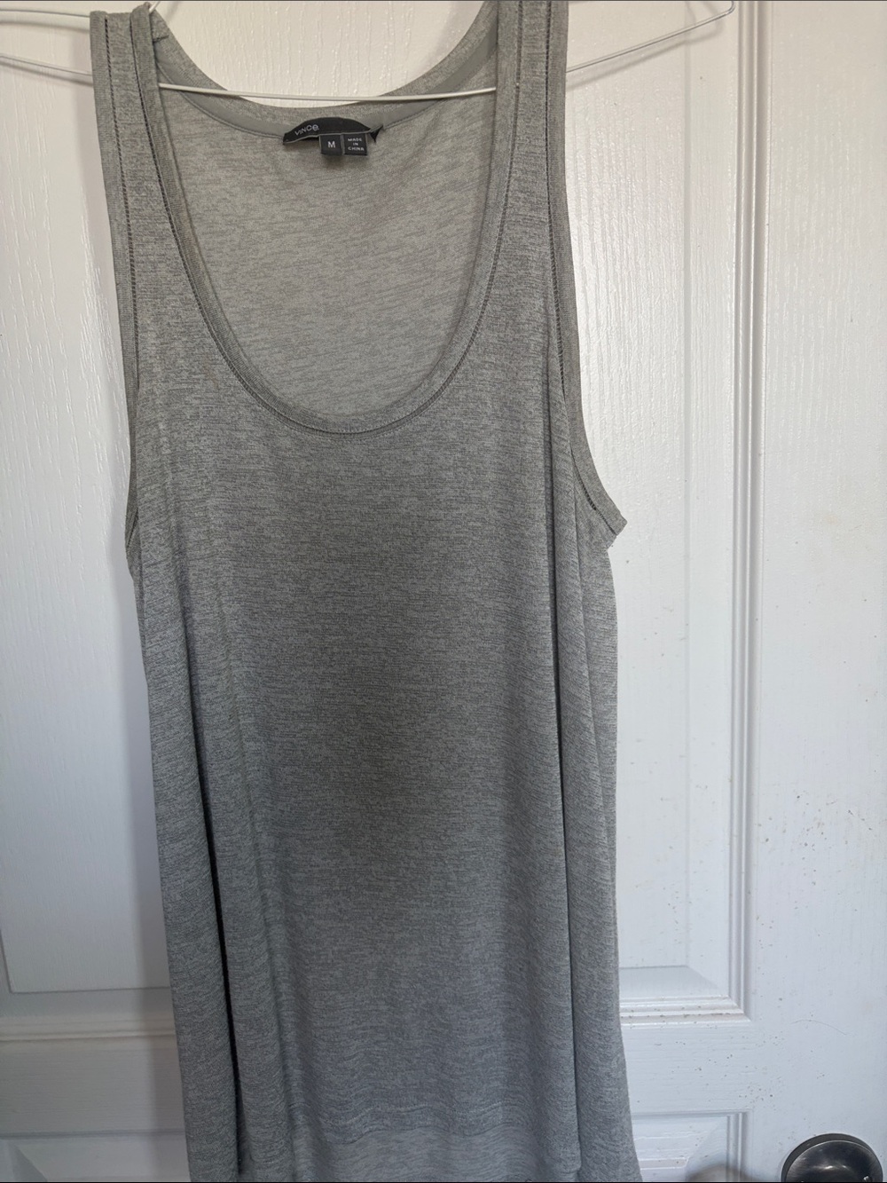 Vince Scoop Neck Tank Top - Gray